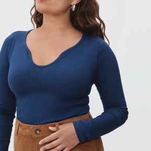 Everlane The Pima Micro-Rib U-Neck Top